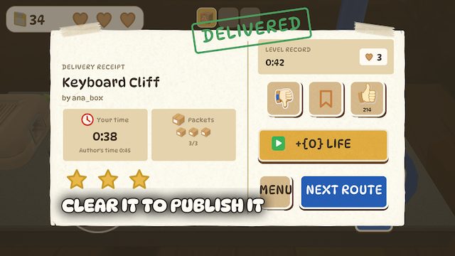 Clearing a level to publish it