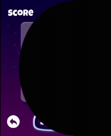 Menu with the game modes